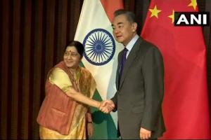 External Affairs Minister Sushma Swaraj Meets Her Chinese co...